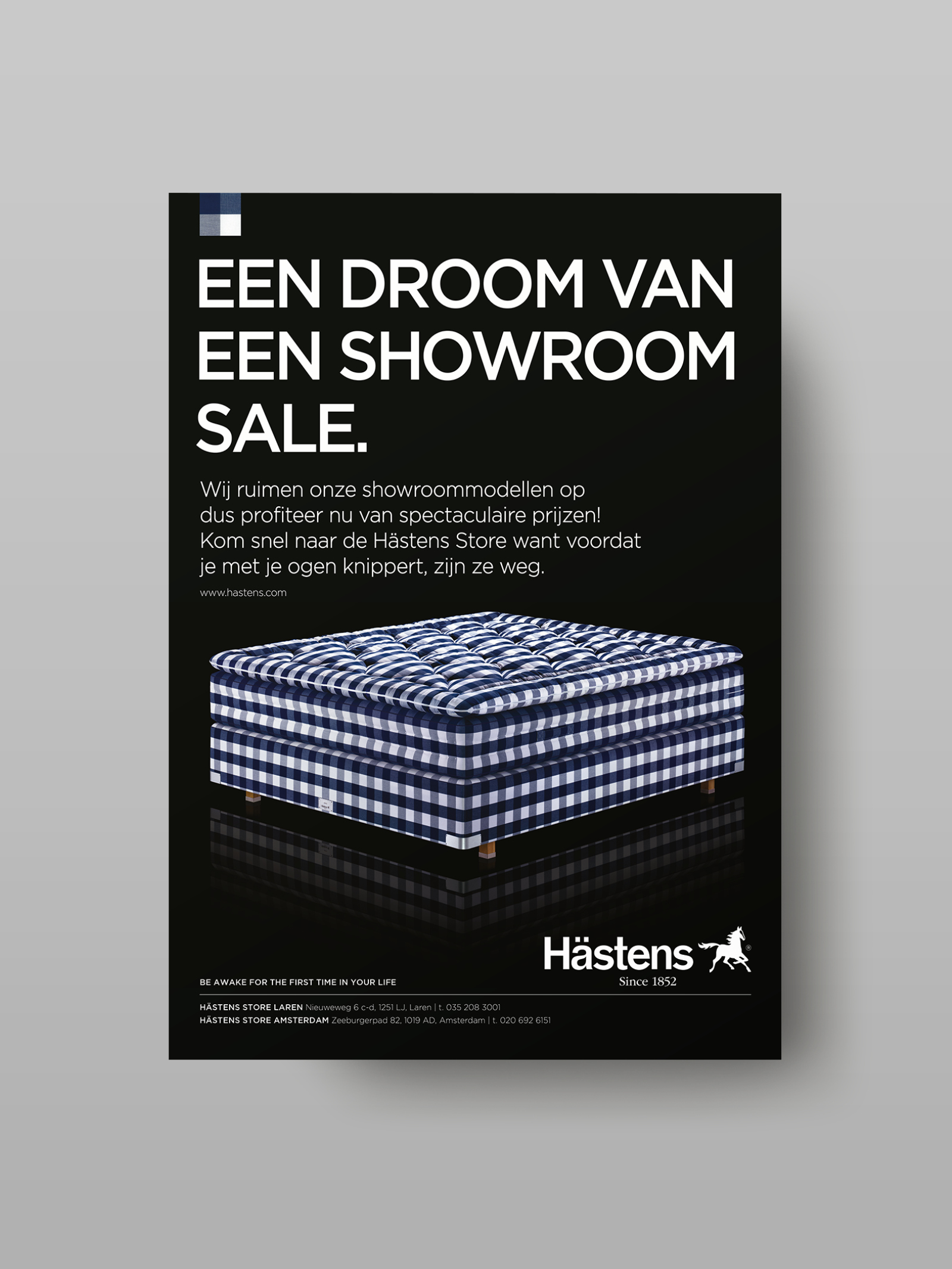Hele pagina advertentie H&auml;stens. Een droom van een showroom sale. Gemaakt door Wim Hop Reclame & Marketing.